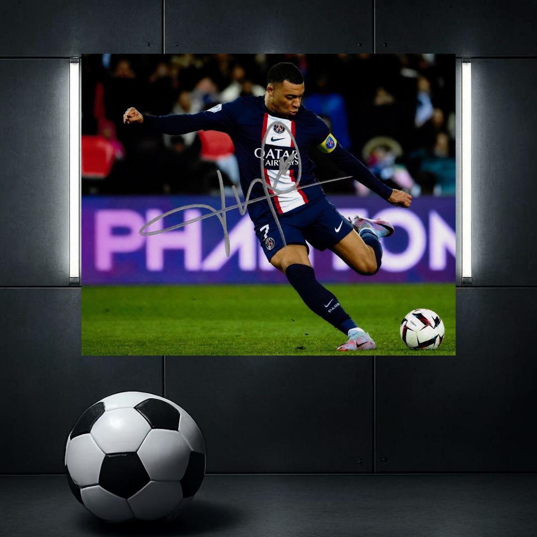 Kylian Mbappé Paris Saint-Germain 1 Signed Photo Print Autograph Wall Art