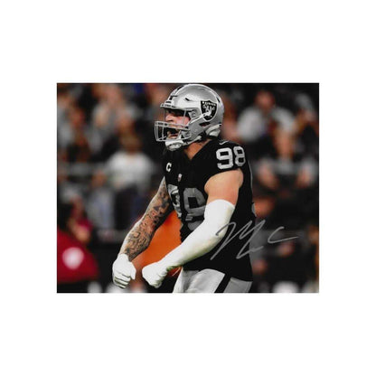 Maxx Crosby Raiders 8x10 printed autograph photo reprint, not hand-signed, image 2