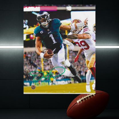 Jalen Hurts Philadelphia Eagles printed signature-style 8x10 photo art reprint, product image 1 of 3; not hand-autographed