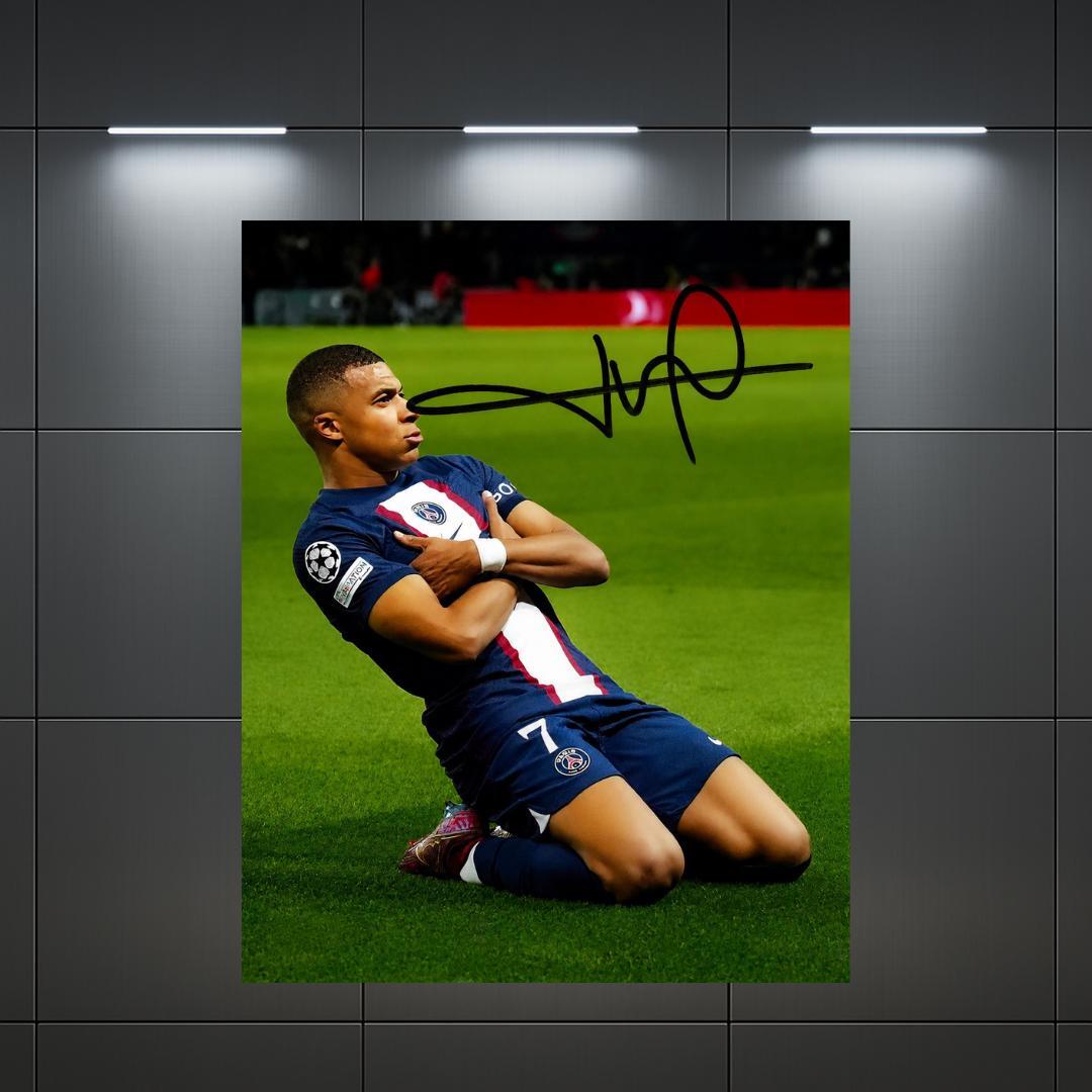 Kylian Mbappé Paris Saint-Germain 2 Signed Photo Print Autograph Wall Art