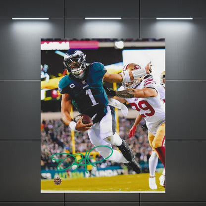 Jalen Hurts Philadelphia Eagles printed signature-style 8x10 photo art reprint, product image 3 of 3; not hand-autographed