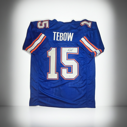 Tim Tebow Florida Gators Autographed Football Jersey coa (XL)