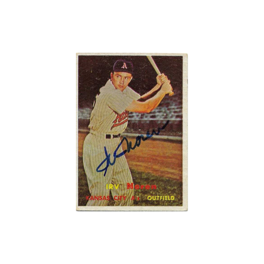 1957 TOPPS IRV NOREN #298 SIGNED AUTO CARD - Fan Freaks