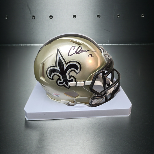 Chris Olave of the New Orleans Saints autographed mini football helmet COA