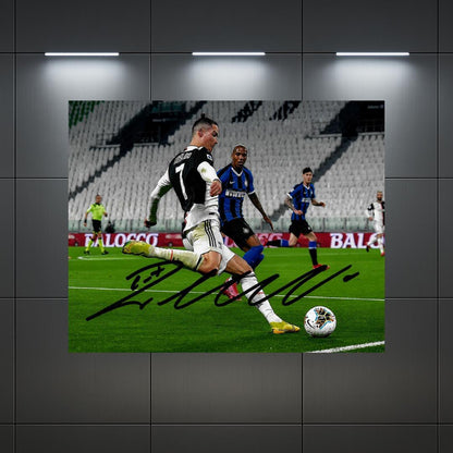 Cristiano Ronaldo Juventus FC printed signature-style 8x10 photo art reprint design 1, product image 1 of 3; not hand-autographed