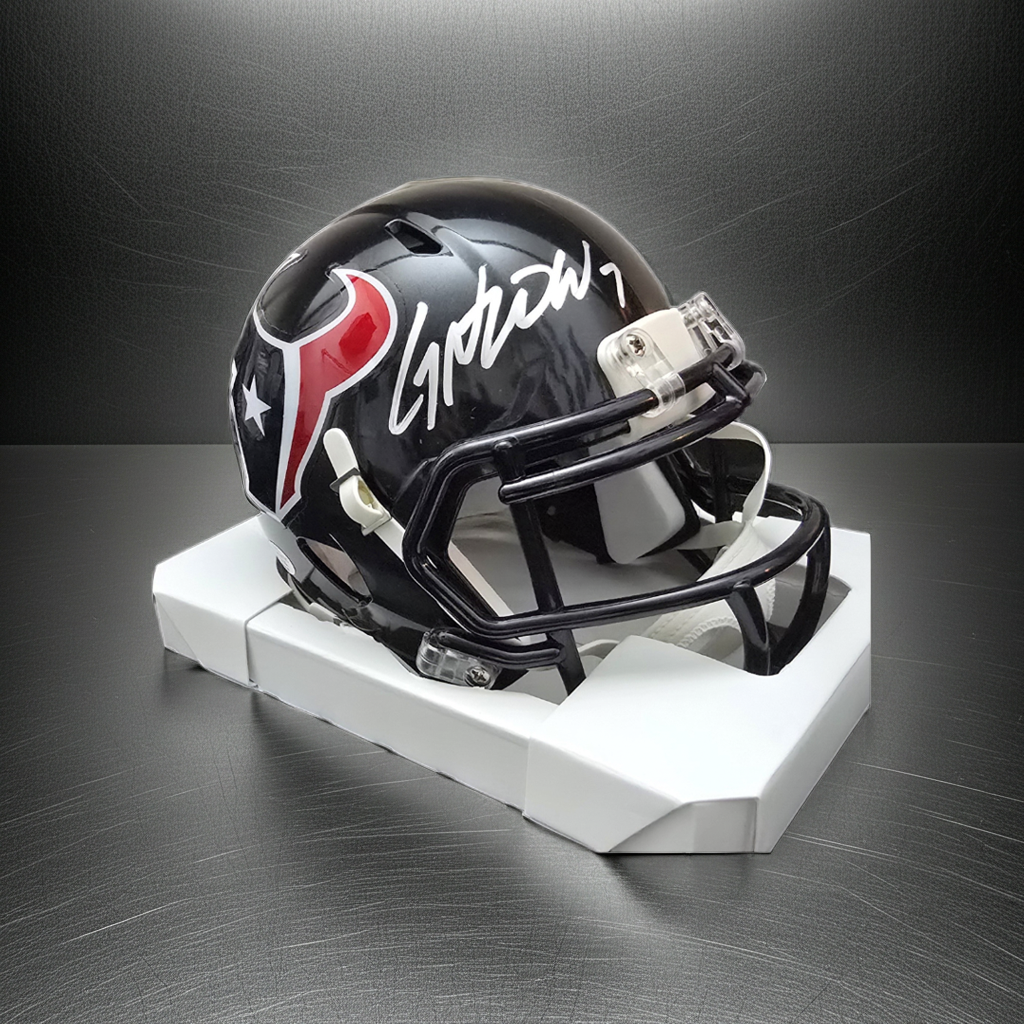 CJ Stroud of the Houston Texans signed mini football helmet With COA