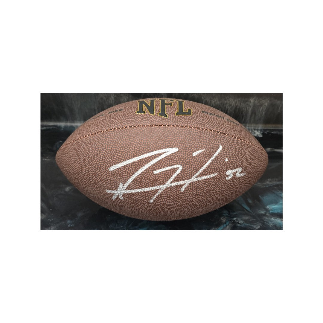 Ray Lewis Baltimore Ravens Autographed Wilson Football coa