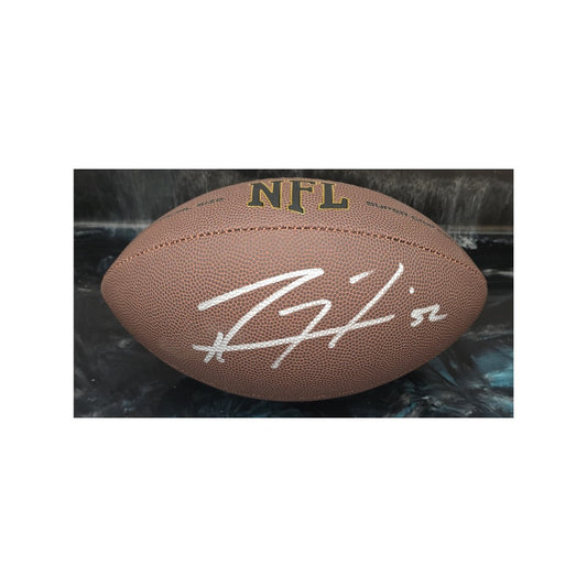 Ray Lewis Baltimore Ravens Autographed Wilson Football coa