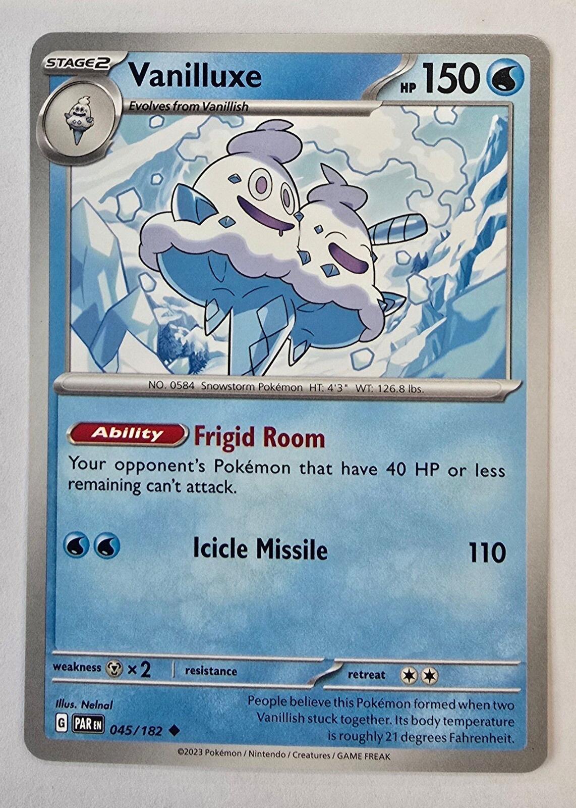 Vanilluxe Pokémon card (#045/182) from Paradox Rift