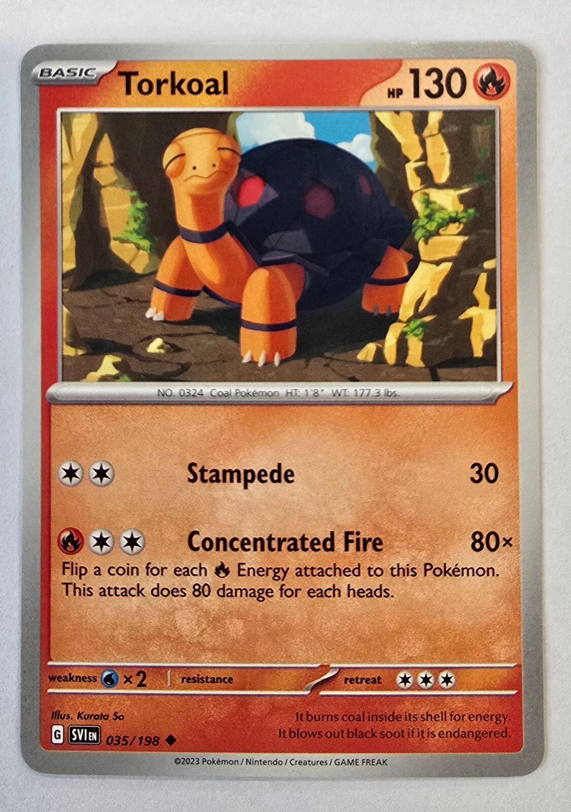 Torkoal Pokémon card from the Scarlet & Violet Base Set