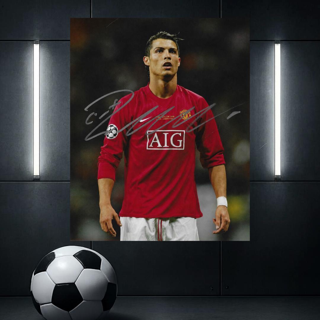 Cristiano Ronaldo Manchester United 4 Signed Photo Print Autograph Wall Art