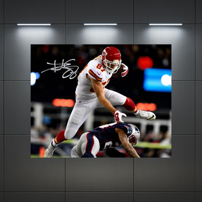 Travis Kelce printed signature-style 8x10 photo art reprint design 3, product image 3 of 3; not hand-autographed
