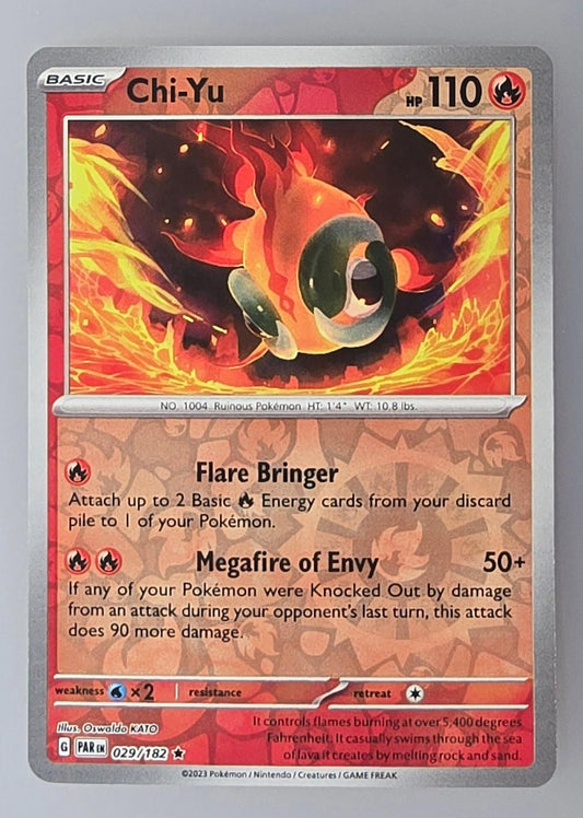 Chi-Yu Pokémon card, 029/182 from the Scarlet & Violet