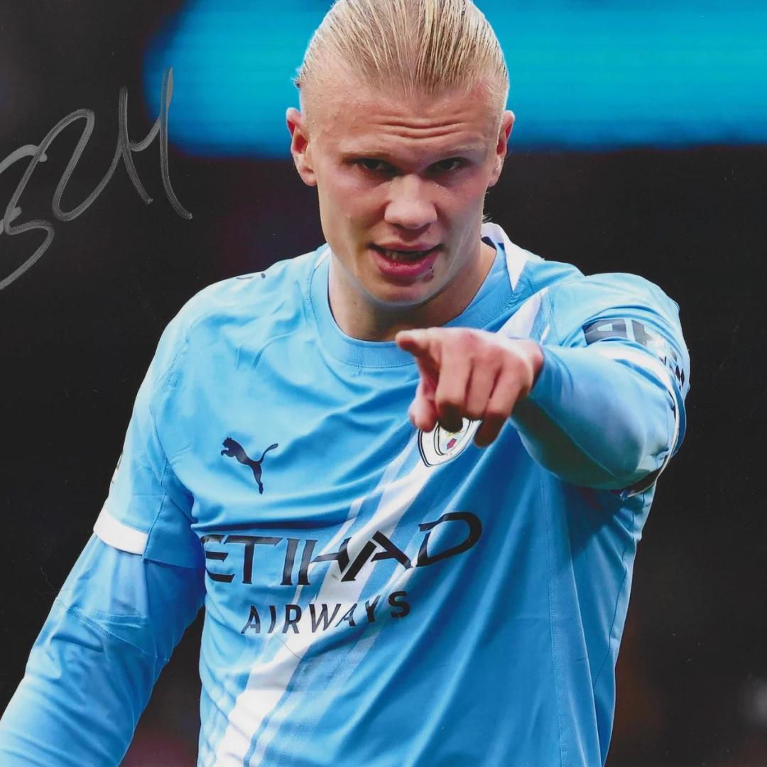 Erling Haaland 2 Signed Photo Print Autograph Wall Art