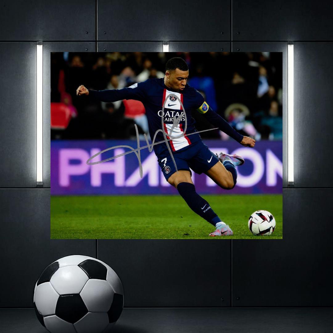 Kylian Mbappé Paris Saint-Germain 1 Signed Photo Print Autograph Wall Art