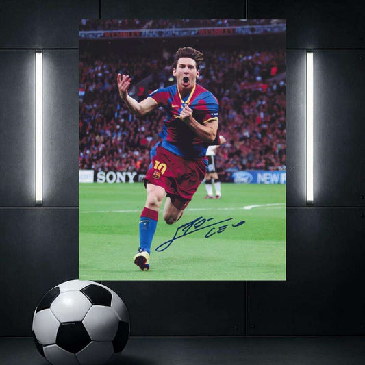Lionel Messi 5 Signed Photo Print Autograph Wall Art