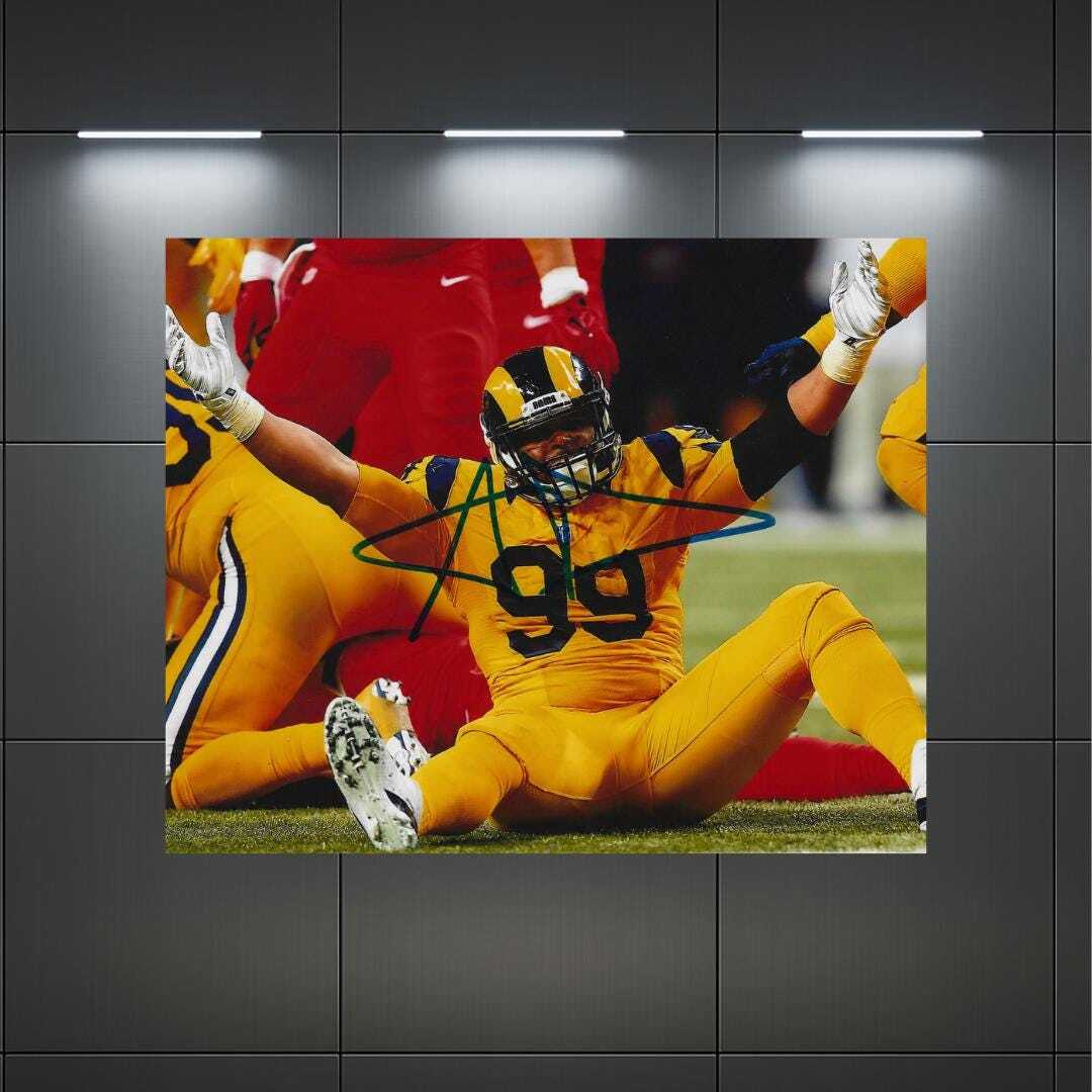 Aaron Donald Los Angeles Rams 1 Signed Photo Print Autograph Wall Art