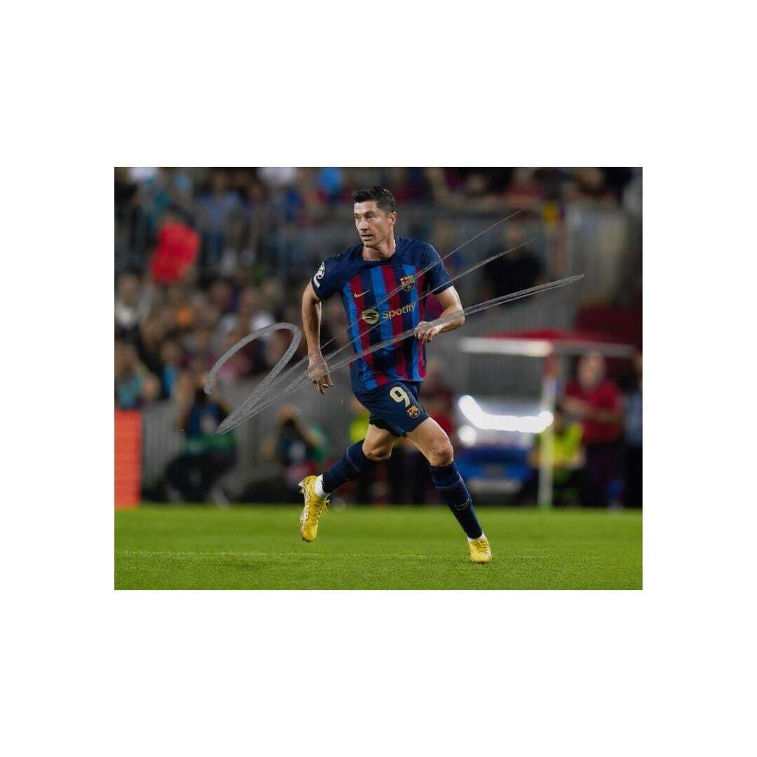 Robert Lewandowski FC Barcelona Signed Photo Print Autograph Wall Art