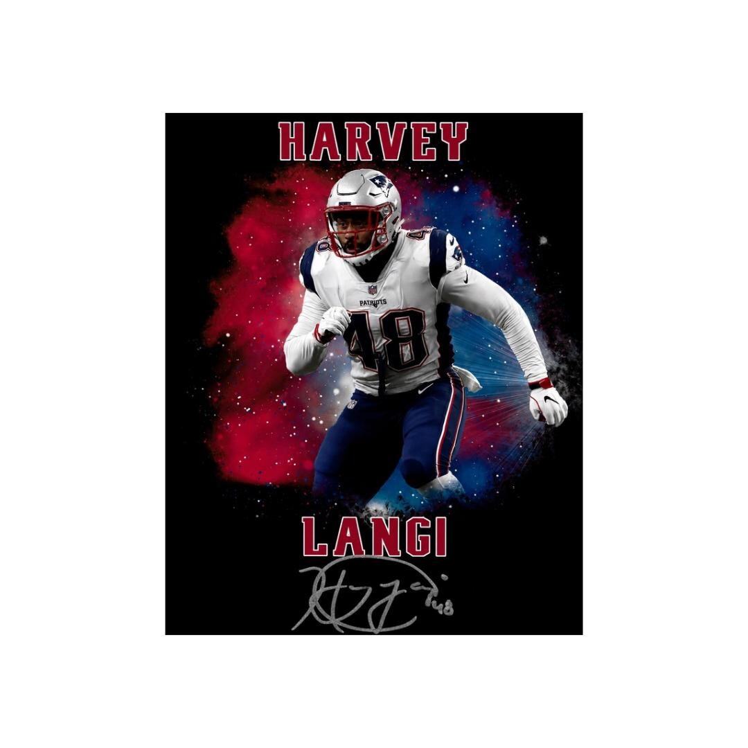 Harvey Langi New Englands Signed Photo Print Autograph Wall Art