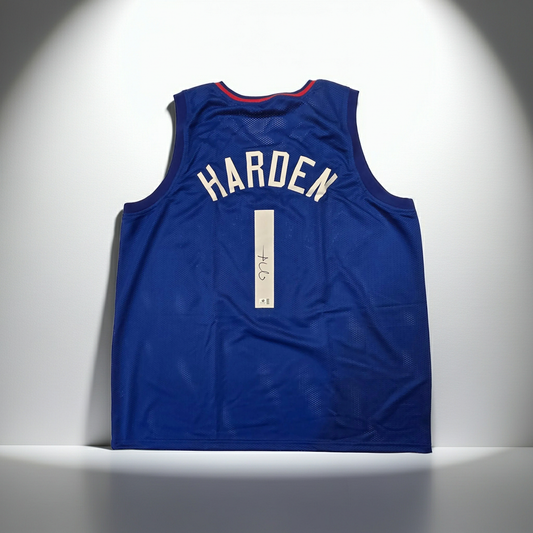 James Harden Los Angeles Clippers Autographed Basketball Jersey coa
