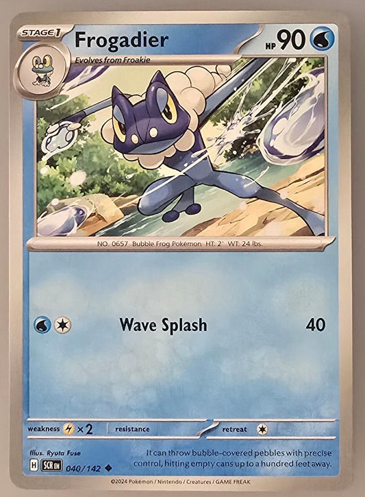 Frogadier Pokémon card from the SV07: Stellar Crown