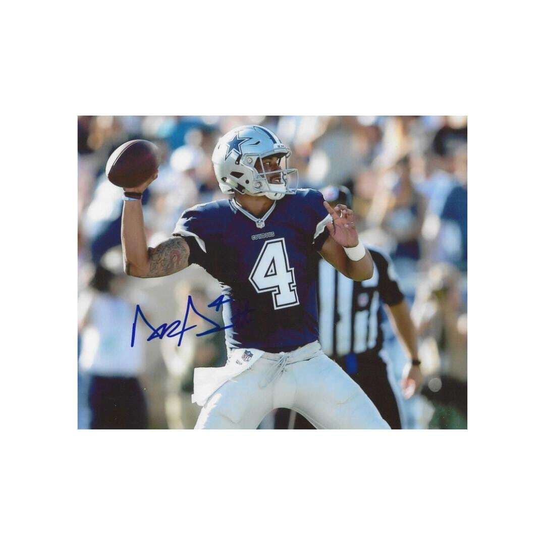 Dak Prescott of the Dallas Cowboys Signed Photo Print Autograph Wall Art