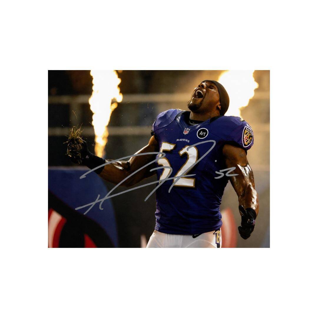 Ray Lewis Baltimore Ravens Signed Photo Print Autograph Wall Art