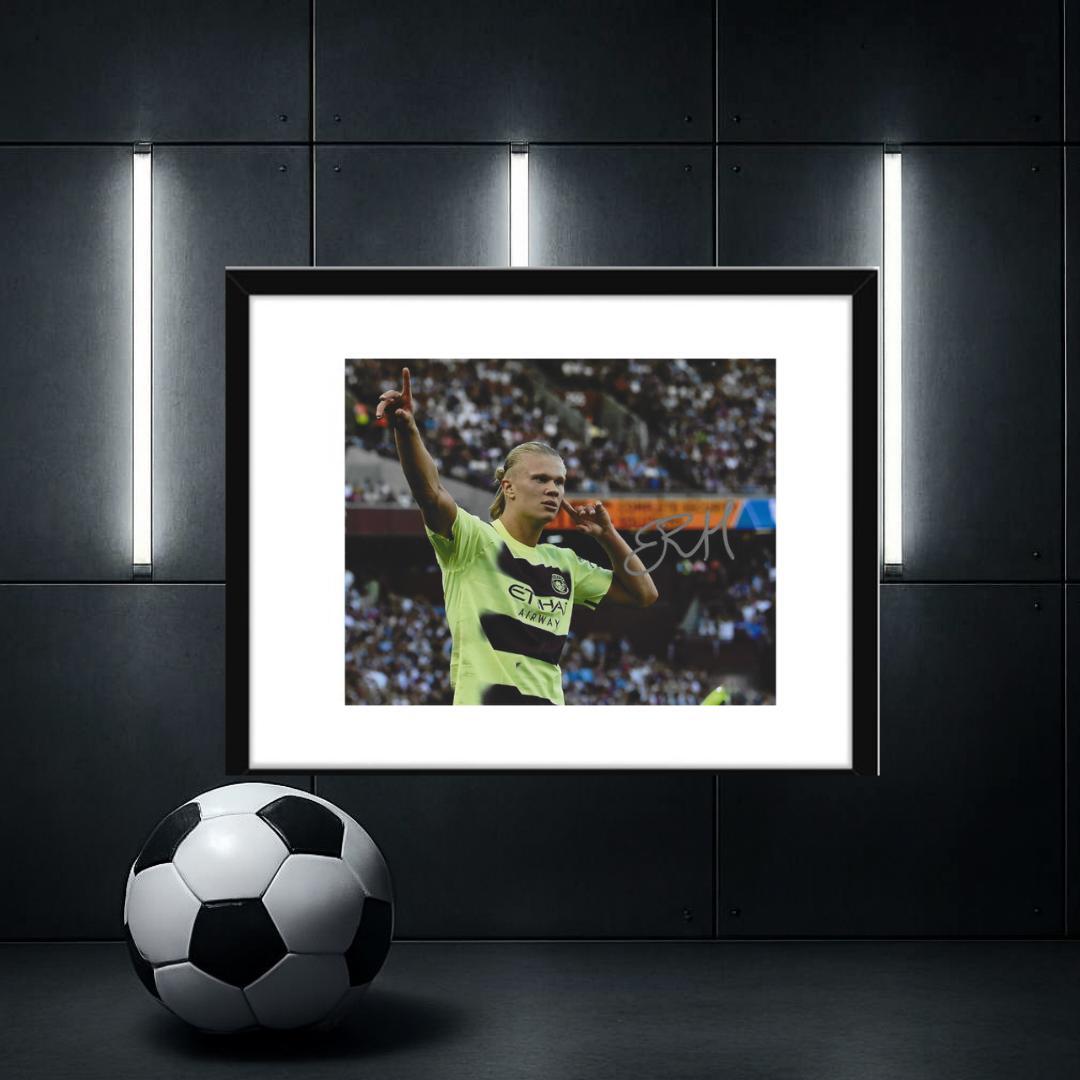 Erling Haaland 3 Signed Photo Print Autograph Wall Art