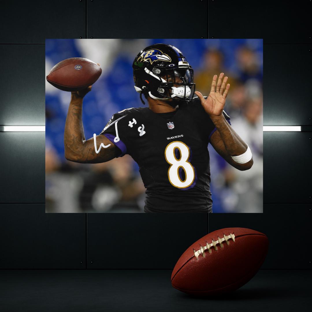 Lamar Jackson Baltimore Ravens Signed Photo Print Autograph Wall Art