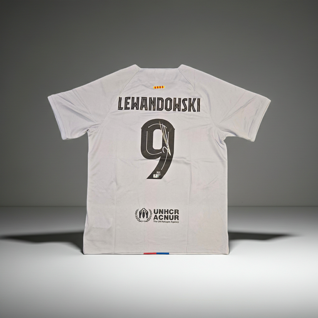 Robert Lewandowski FC Barcelona Autographed 2022-23 Nike Third Jersey coa