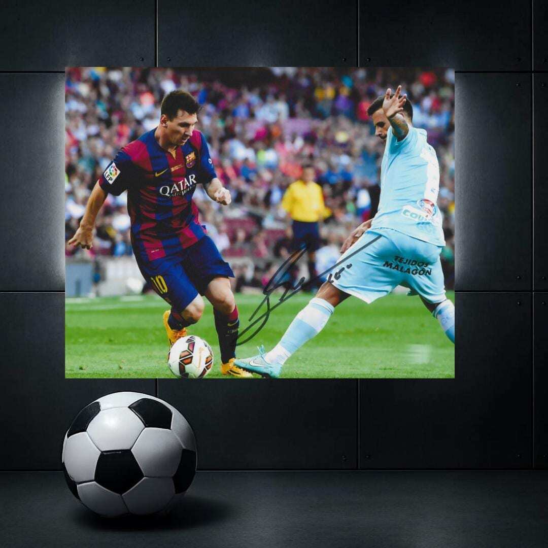 Lionel Mess 6 Signed Photo Print Autograph Wall Art
