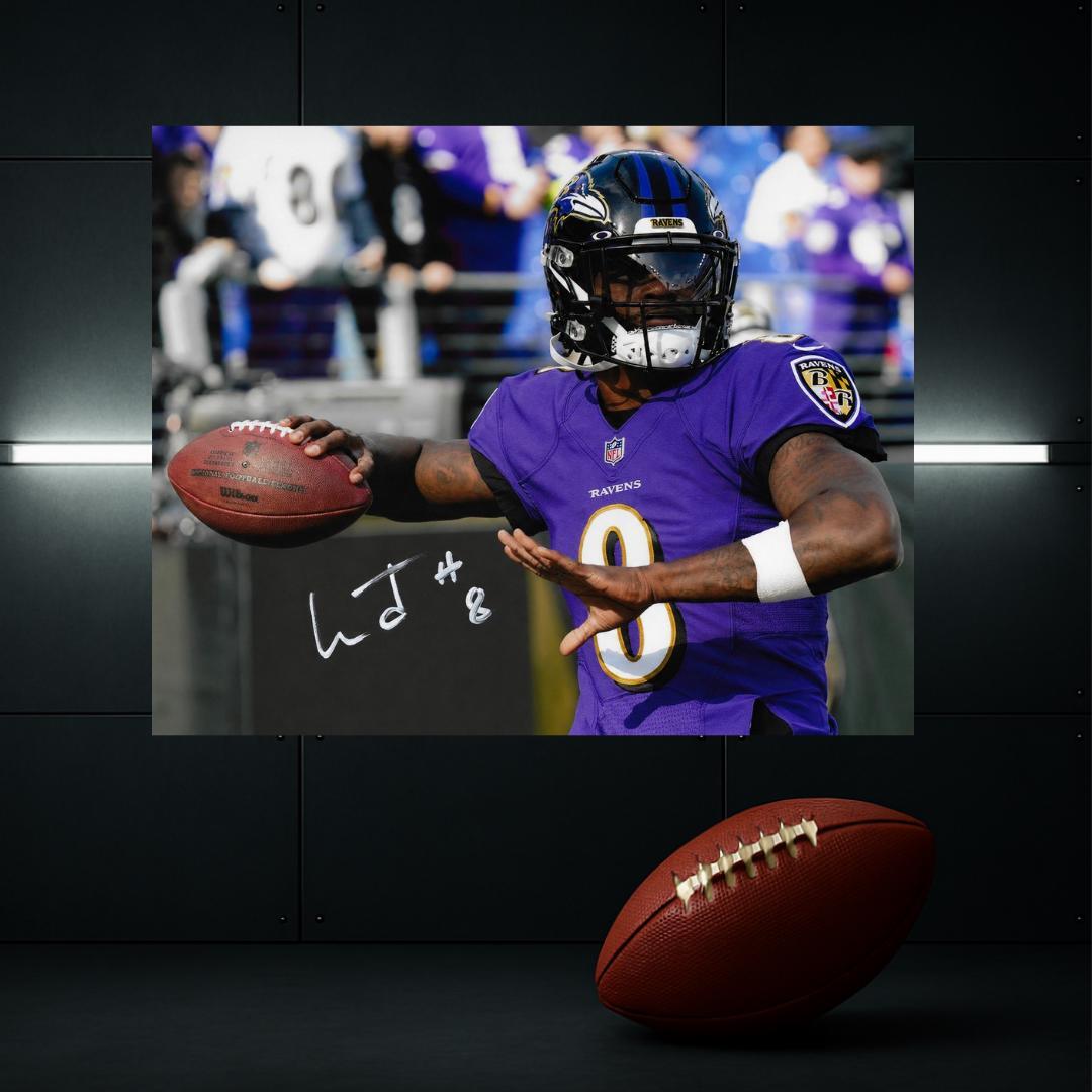 Lamar Jackson Baltimore Ravens Signed Photo Print Autograph Wall Art