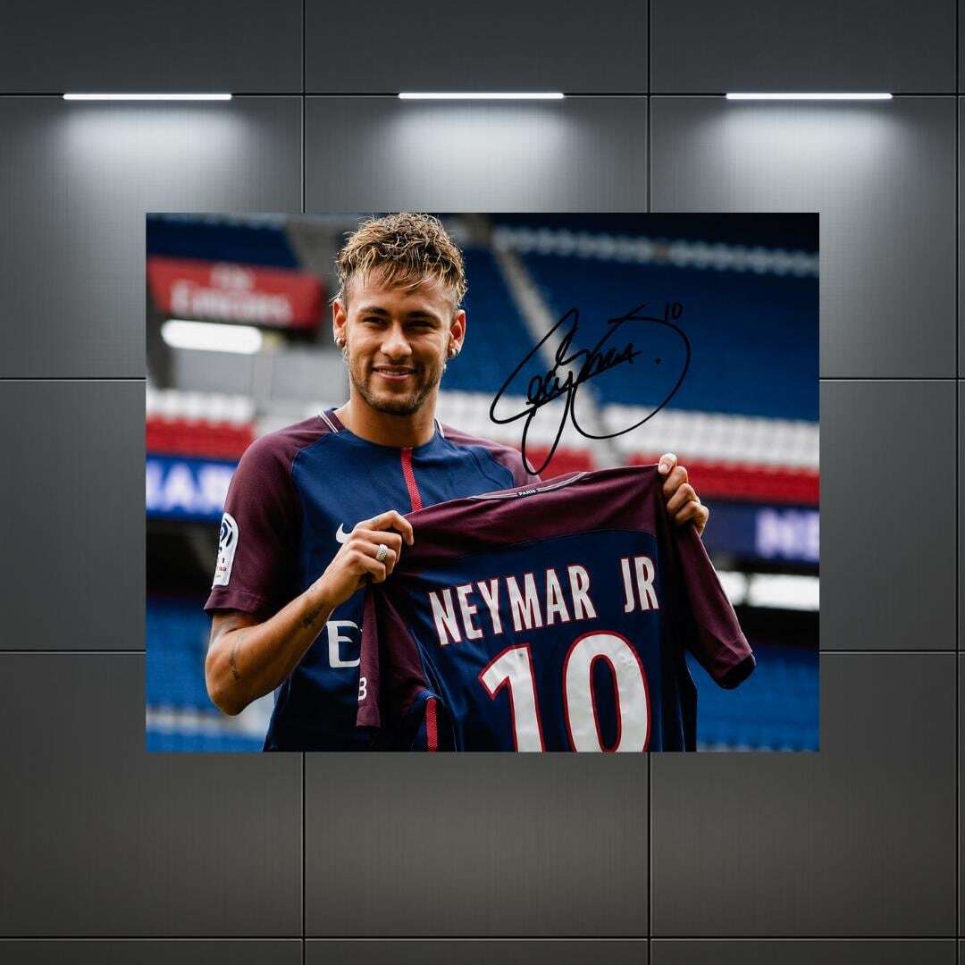 Neymar Jr of Paris Saint Germain Signed Photo Print Autograph Wall Art