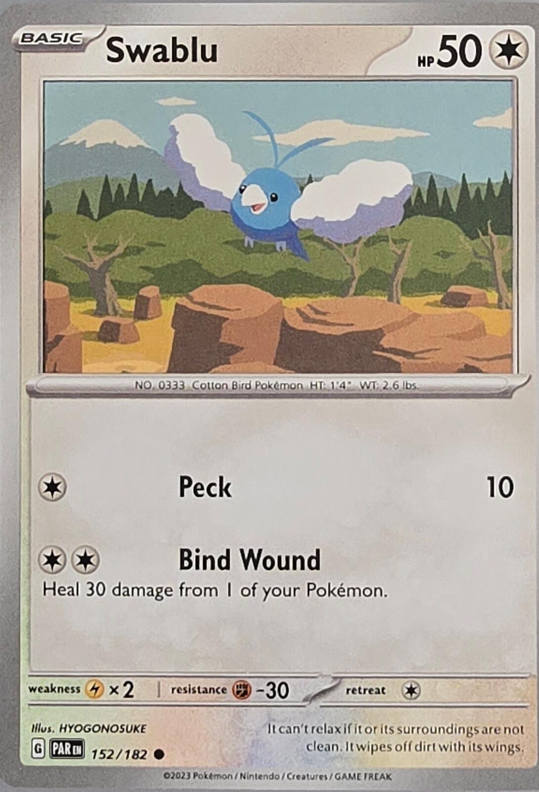 Swablu Pokémon (#152/182) from Paradox Rift
