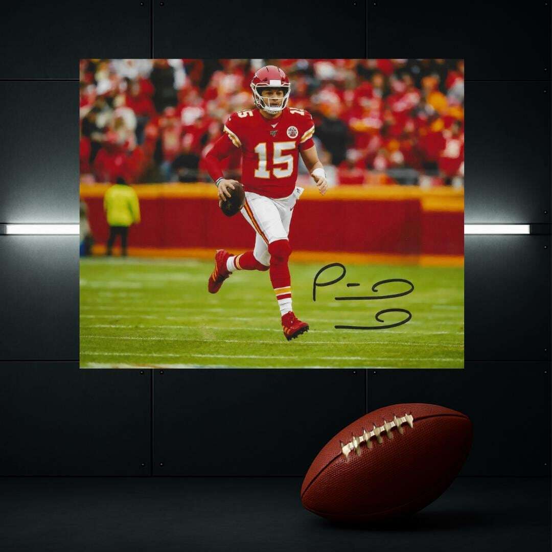 Patrick Mahomes Kansas City Chiefs Signed Photo Print Autograph Wall Art