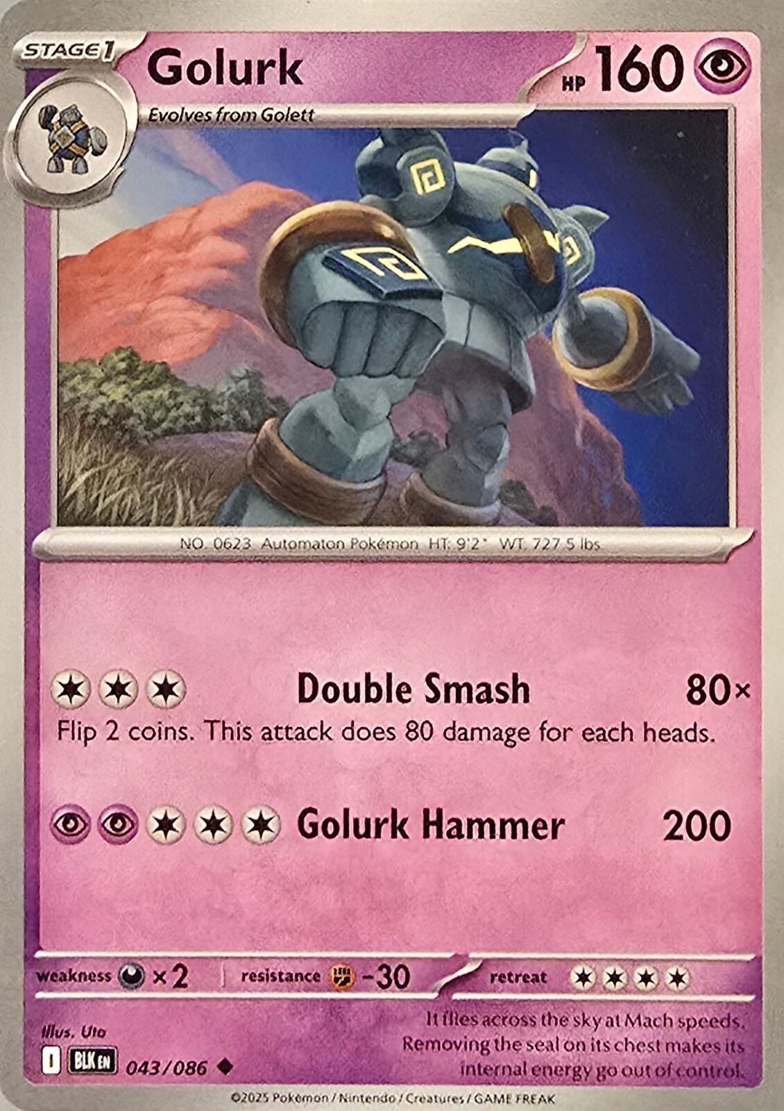 Golurk #043/086 Uncommon card Black Bolt