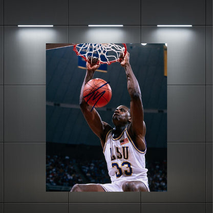 Shaquille O'Neal LSU printed signature-style 8x10 photo art reprint, product image 4 of 4; not hand-autographed