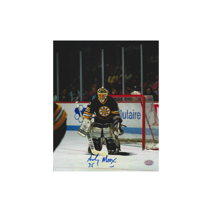 Andy Moog Boston Bruins autographed 8x10 hockey photo with Full Time Authentics FTA hologram - Fan Freaks