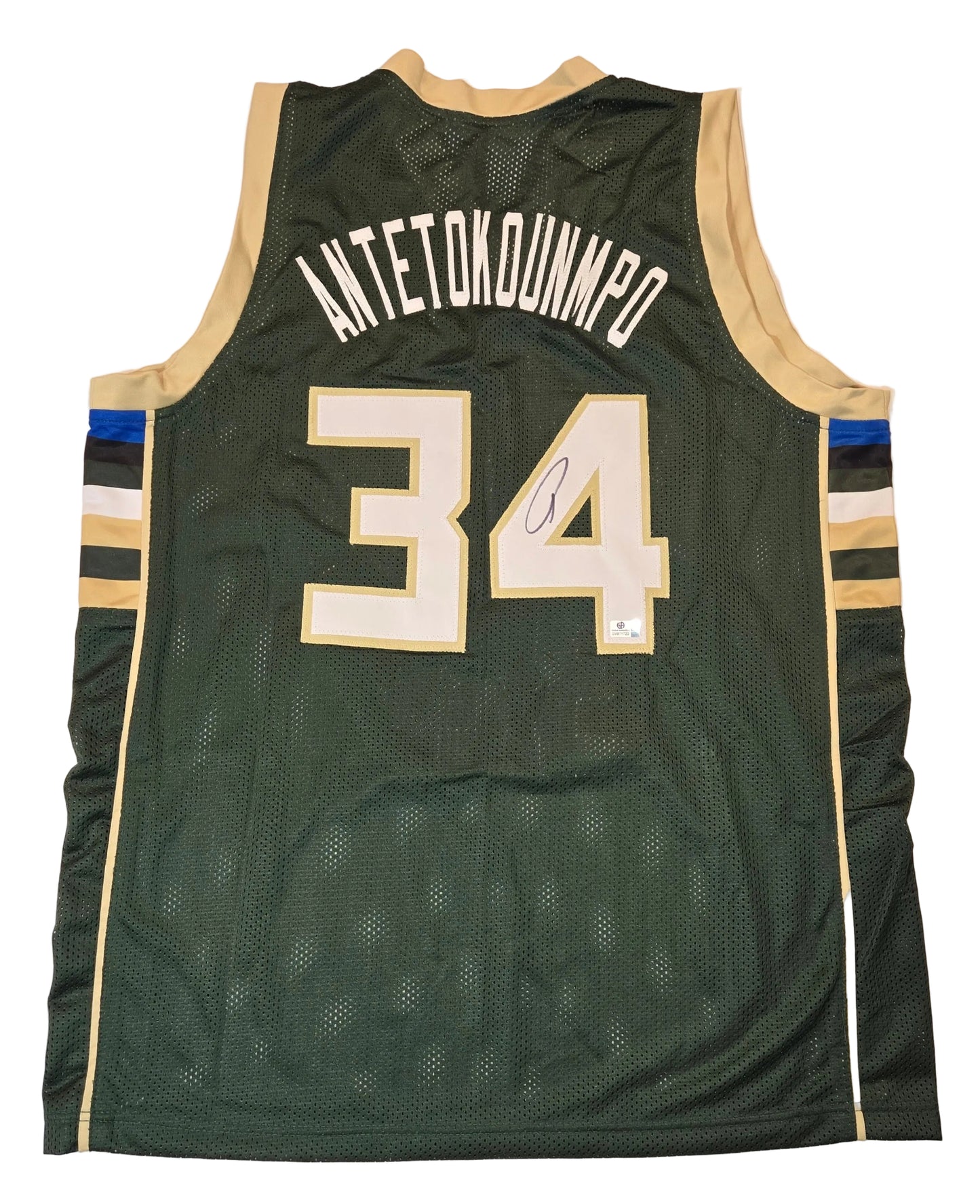 Giannis Antetokounmpo Milwaukee Bucks Away Basketball Jersey coa