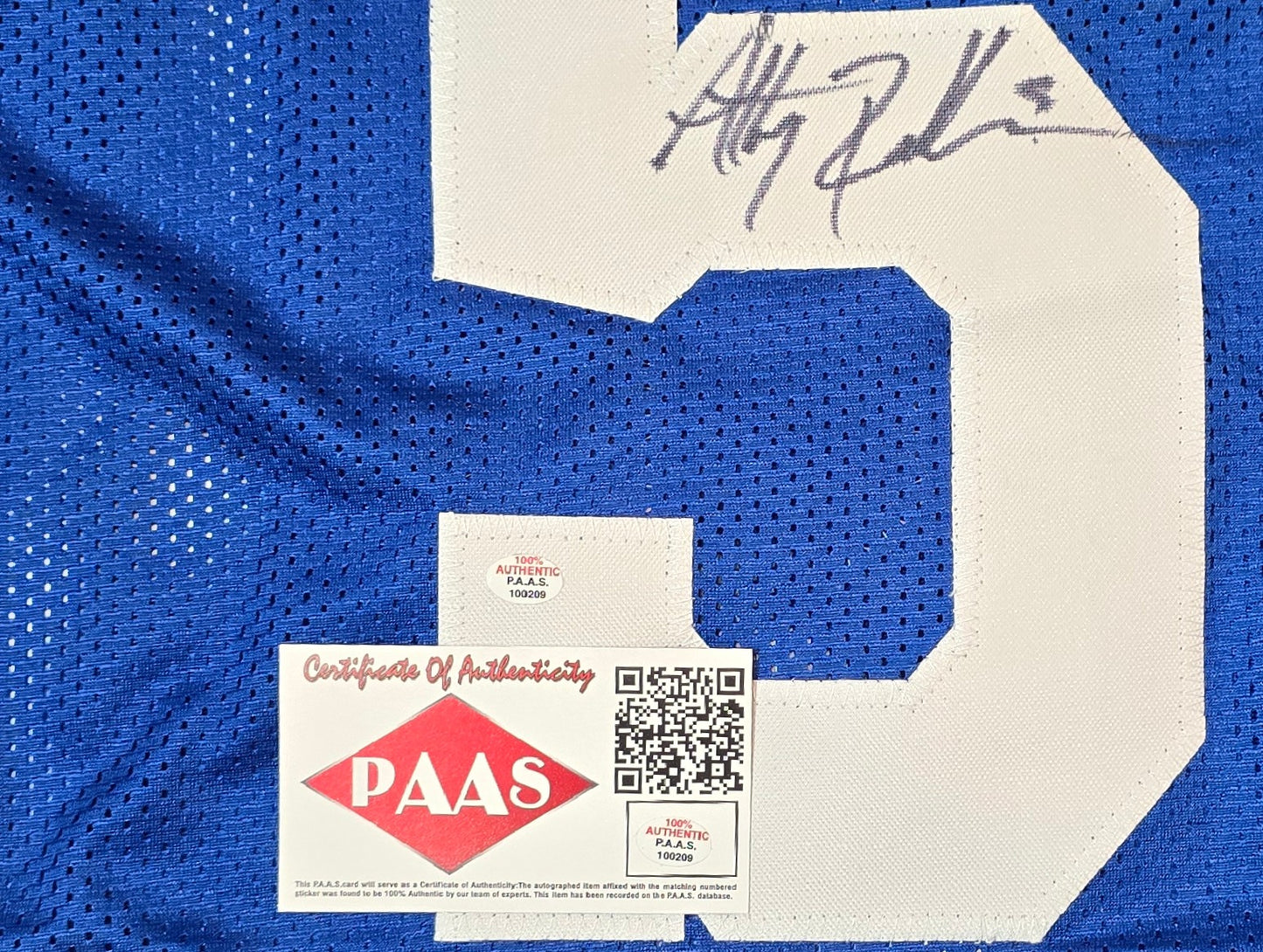 Anthony Richardson of the Indianapolis Colts autographed football jersey COA (XL)