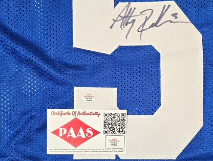 PAAS certificate of authenticity 100209 pictured for Anthony Richardson Indianapolis Colts signed jersey