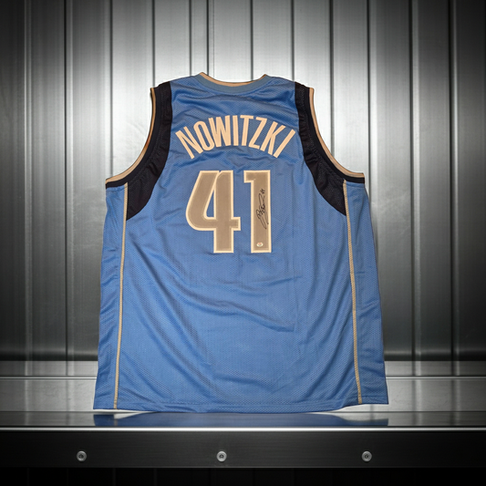 Dirk Nowitzki of the Dallas Mavericks autographed basketball jersey COA