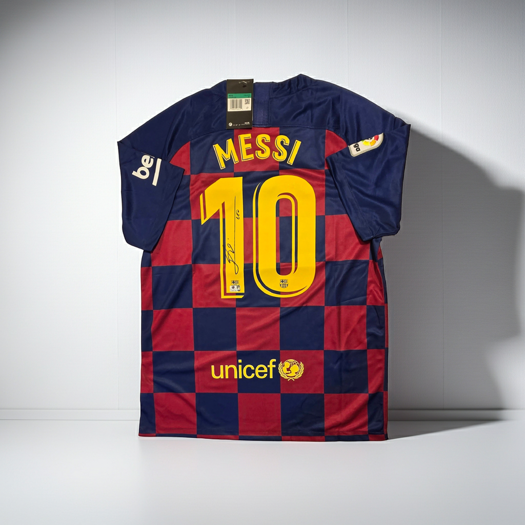 Lionel Messi F.C. Barcelona Autographed 2019-20 Nike Home Soccer Jersey coa