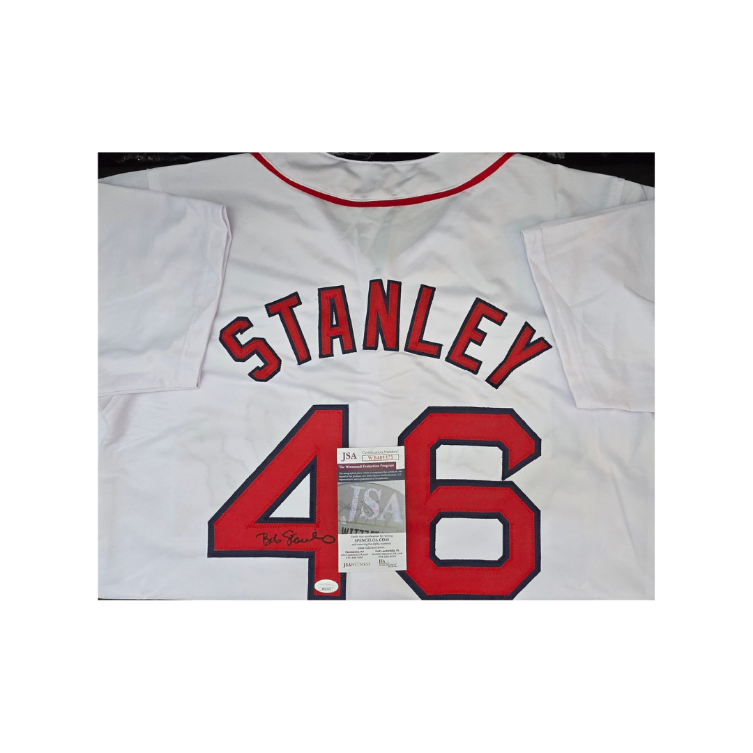Bob Stanley Boston Red Sox Autographed Custom Baseball Style Jersey With COA - Fan Freaks