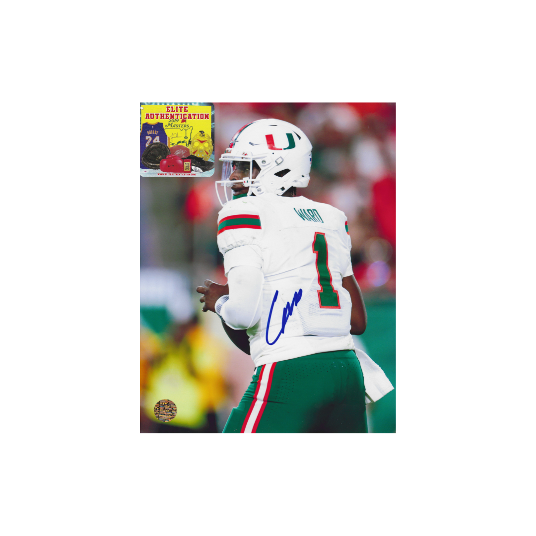 Cam Ward Miami Hurricanes Autographed 8.5x11 Photo WIth COA - Fan Freaks