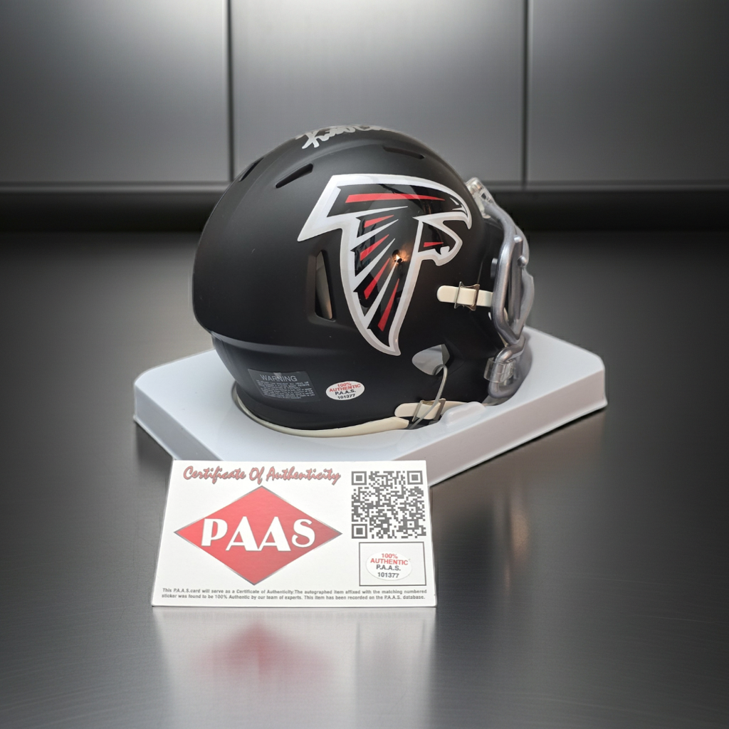 Kirk Cousins of the Atlanta Falcons signed mini football helmet PAAS COA