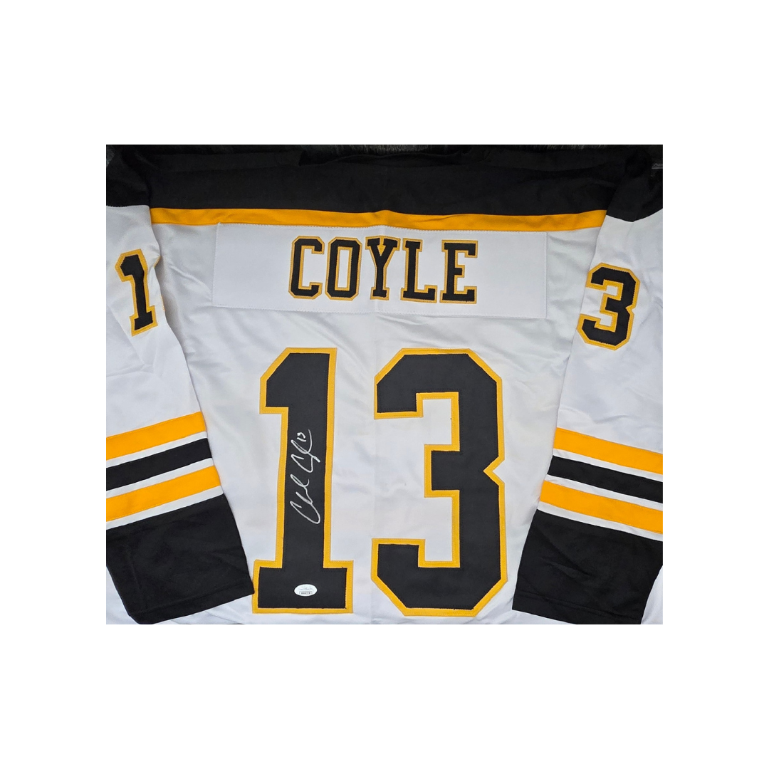 Charlie Coyle Boston Bruins Autographed Custom Hockey Jersey coa - Fan Freaks