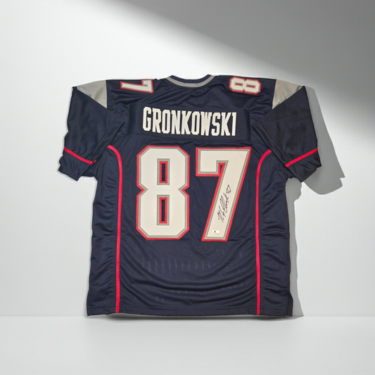 Rob Gronkowski New England Patriots Autographed Football Jersey coa (XL)