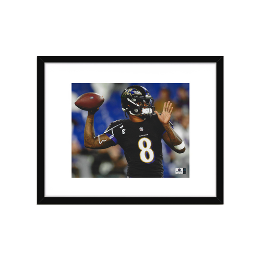 Lamar Jackson Ravens Autographed 8x10 Photo coa W/Frame