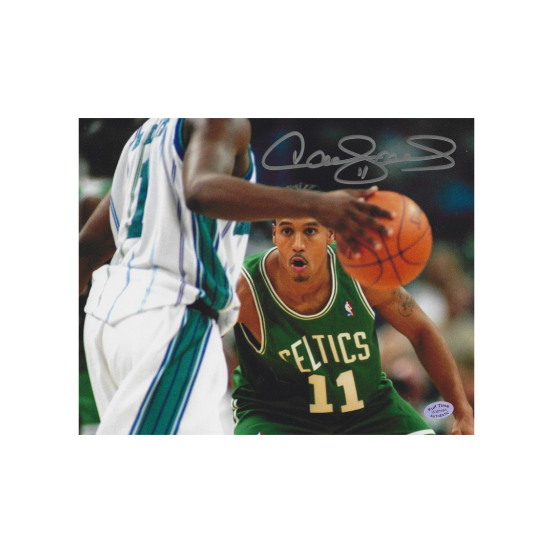 Dana Barros signed framed Boston Celtics 8x10 basketball photograph, Full Time Authentics hologram